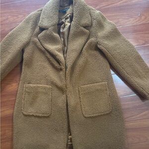 French Connection Tan Teddy Coat